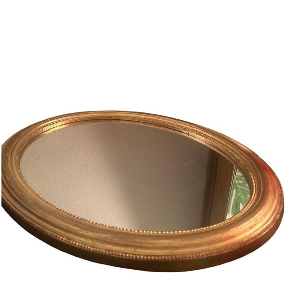 Other - Vintage Oval Shaped Mirror Classic Gold Wooden Frame